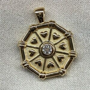 Jane Win14K Gold Plated Heart Octagon Pendant